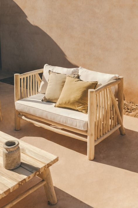 2-Sitzer-Gartensofa aus Teakholz Narel