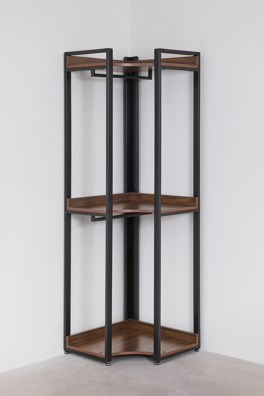 Offener modularer Eckschrank aus 3 Teilen mit Kleiderstange aus Stahl und MDF Ariaster, Galeriebild 4