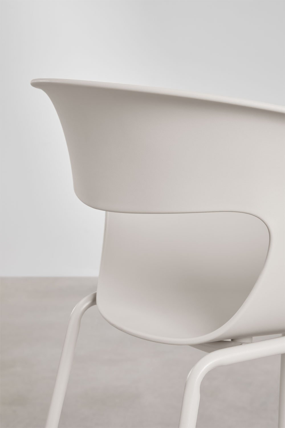 2er-Pack Barhocker 75 cm aus Polypropylen und graulichweißem Eisen Alanys, Galeriebild 4