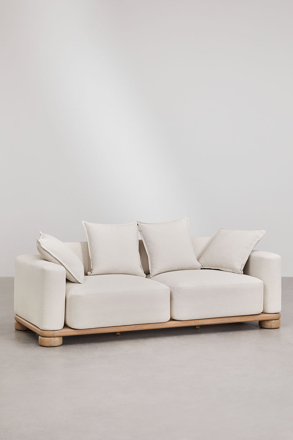 Gartenset mit 2-Sitzer-Sofa, 2 Sesseln und Couchtisch aus Akazienholz 125x80 cm Ioanis, Galeriebild 2