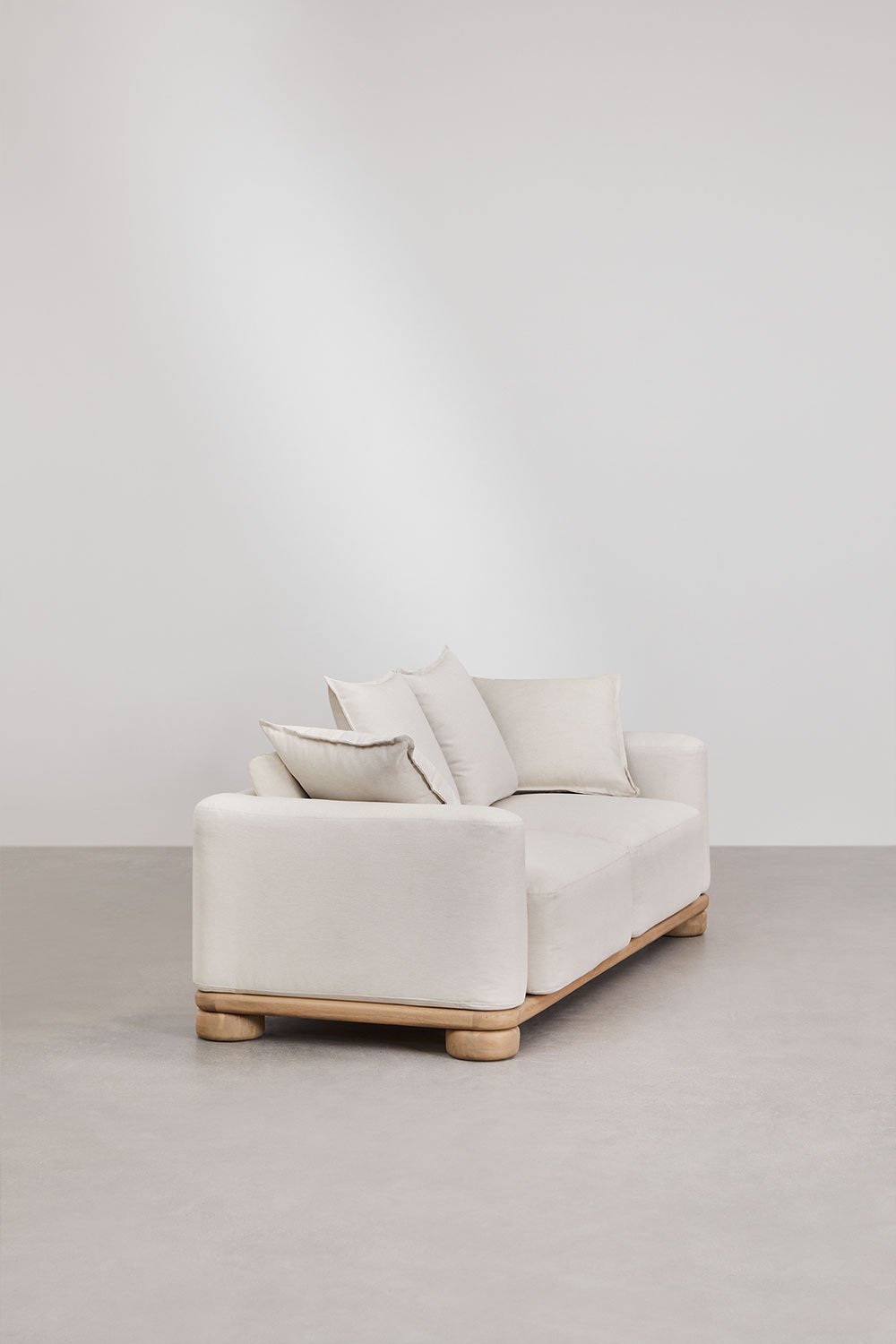 Wohnzimmer-Set mit 2-Sitzer-Sofa und Couchtisch aus Akazienholz 125x80 cm Ioanis, Galeriebild 3