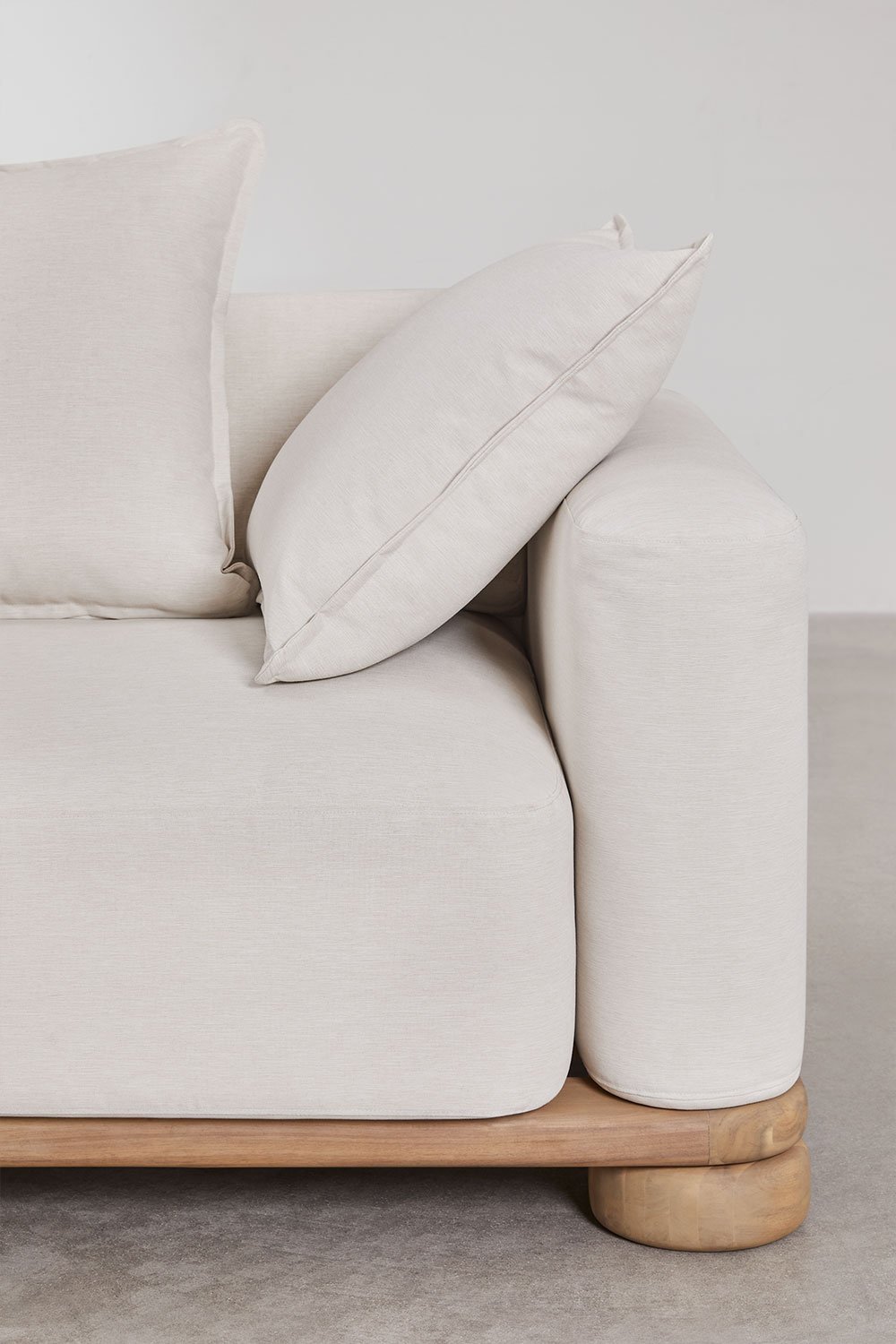 Wohnzimmer-Set mit 2-Sitzer-Sofa und Couchtisch aus Akazienholz 125x80 cm Ioanis, Galeriebild 5