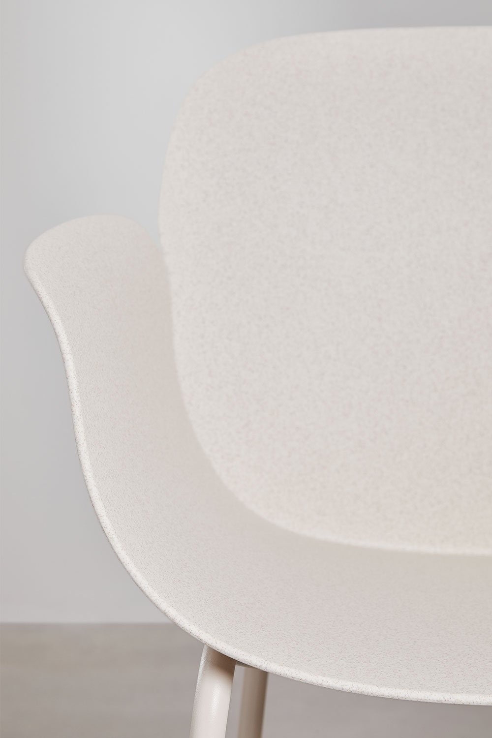 Barhocker 65 cm aus Polypropylen und steinfarbenem Weiß Lynette, Galeriebild 5