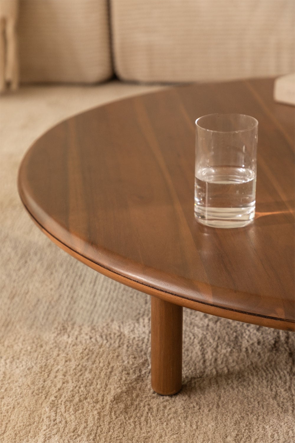 Runder Couchtisch aus Akazienholz Olivia, Galeriebild 3