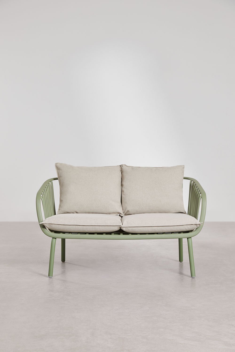 2-Sitzer Garten-Sofa aus Stahl und Polypropylen Aradina, Galeriebild 4