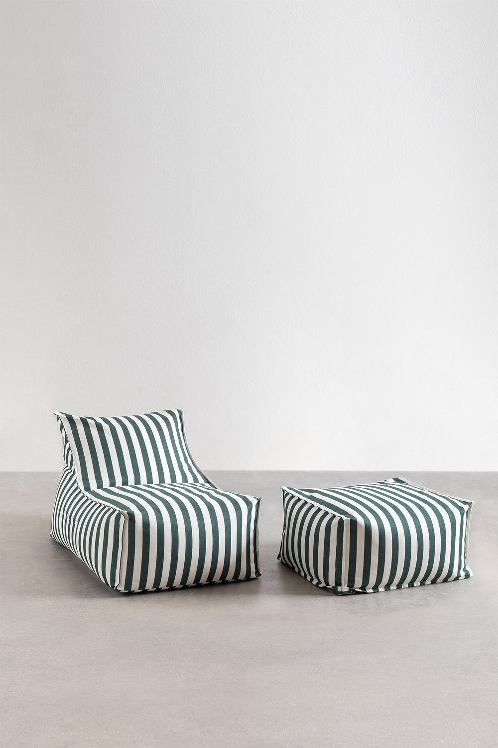 Gartenmöbel-Set mit Sessel und Hocker aus Sandelstoff, Galeriebild 2