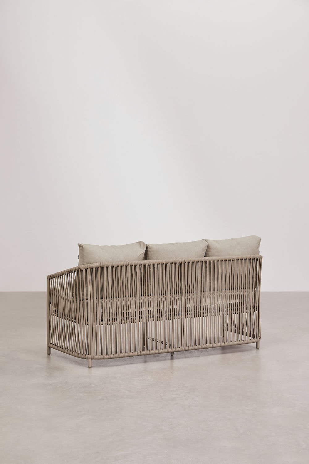 Gartenset mit 2-Sitzer-Sofa, 2 Sesseln und Couchtischen aus Aluminium und geflochtenem Sophie-Seil., Galeriebild 7