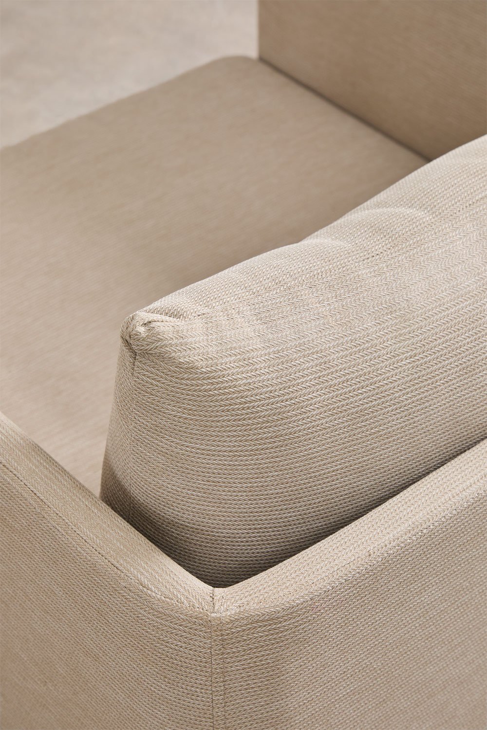 Wohnzimmerset mit 3-Sitzer-Sofa, 2 Sesseln und 2 runden Couchtischen aus Akazienholz Olivia, Galeriebild 9