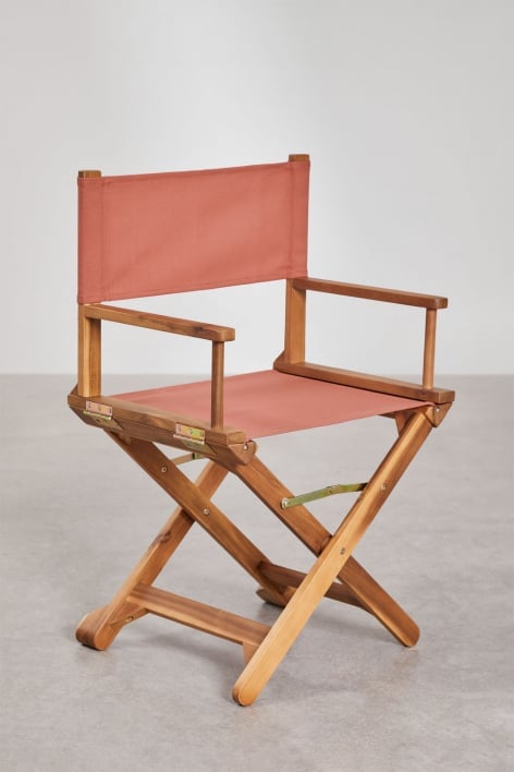 Klappbarer Regiestuhl aus Akazienholz Ridley - Rote Dachziegel