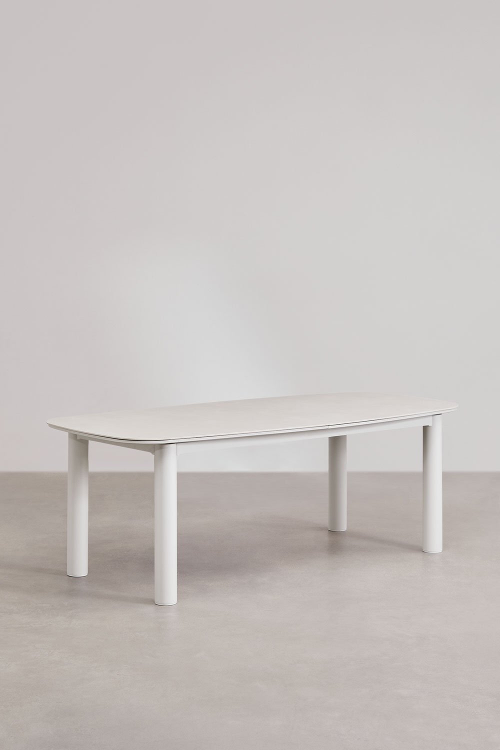 Rechteckiger ausziehbarer Tisch 220-280x100 cm aus Keramik Zinti und 10 Gartenstühle aus Aluminium und Stoff Roderise, Galeriebild 2
