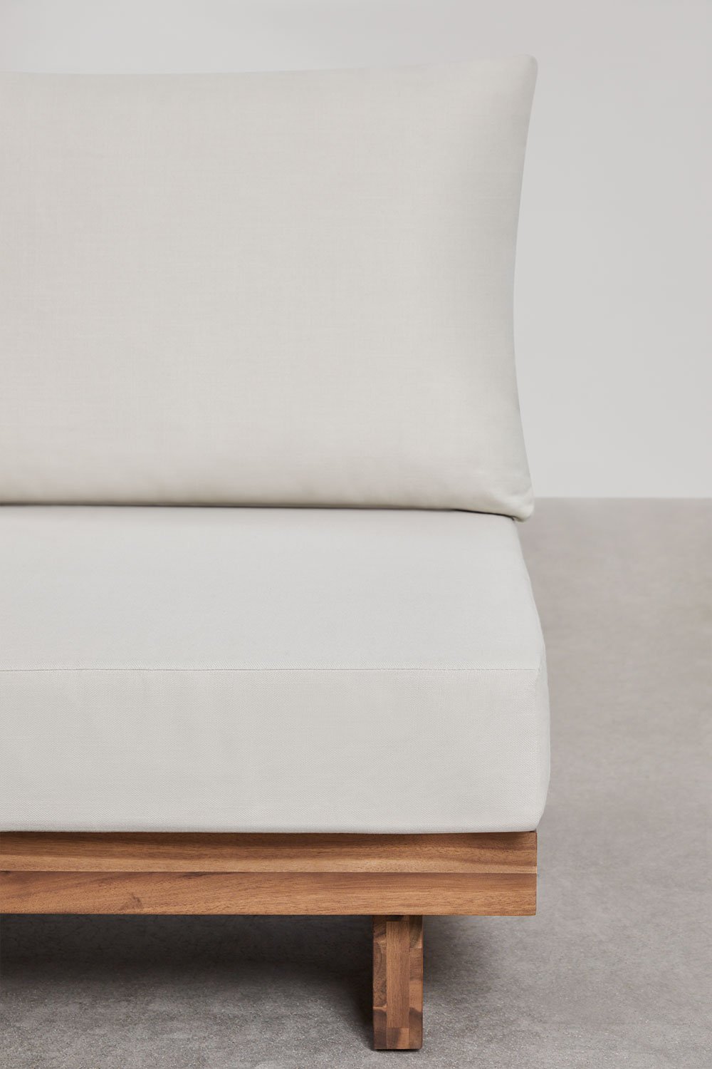 Wohnzimmerset mit 4-teiligem Modulsofa mit 2 Eckstühlen, Couchtisch, Sessel und Pouf aus Dailin-Akazienholz, Galeriebild 6