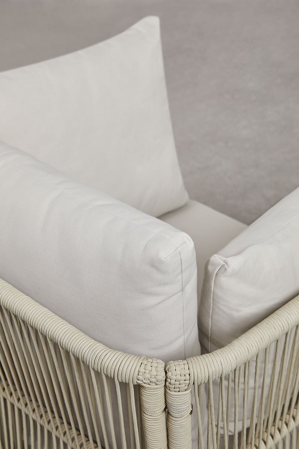 Wohnzimmerset mit 4-teiligem Modulsofa mit 2 Eckstühlen, Couchtisch, Sessel und Pouf aus Dailin-Akazienholz, Galeriebild 8