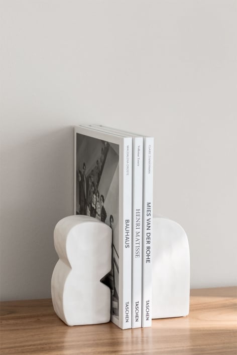 Set aus 2 Buchstützen aus Zement Adler