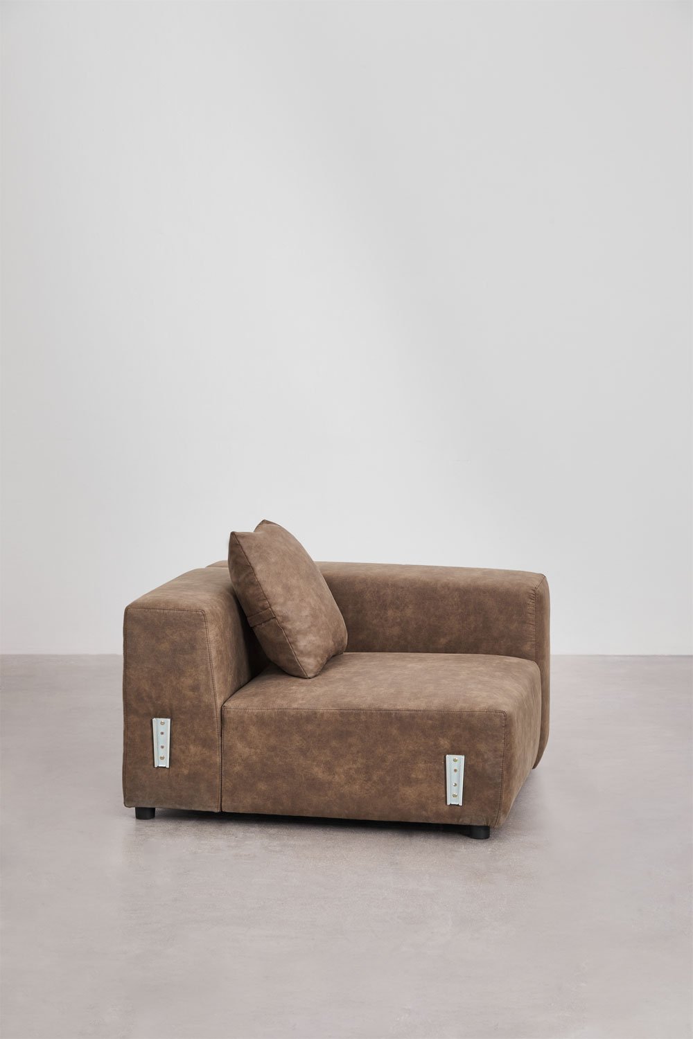 Rechtes Eckmodul 115x113 cm mit hoher Armlehne und Kissen für modulares Sofa Bruna, Galeriebild 3