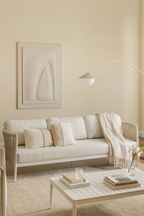 3-Sitzer-Sofa aus Aluminium und Bouclé-Stoff Sereilen