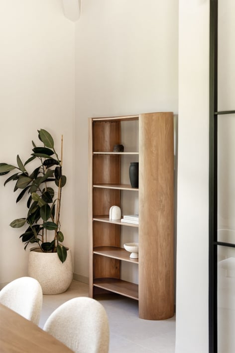 Regal 110x190 cm mit 6 Böden aus Mangoholz Sidney