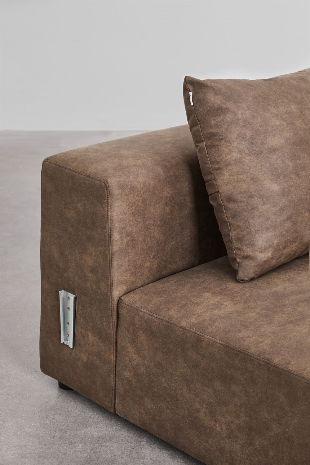 3-teilige modulares Ecksofa mit hohem Armlehne und Hocker ↔︎450 cm Bruna, Galeriebild 6