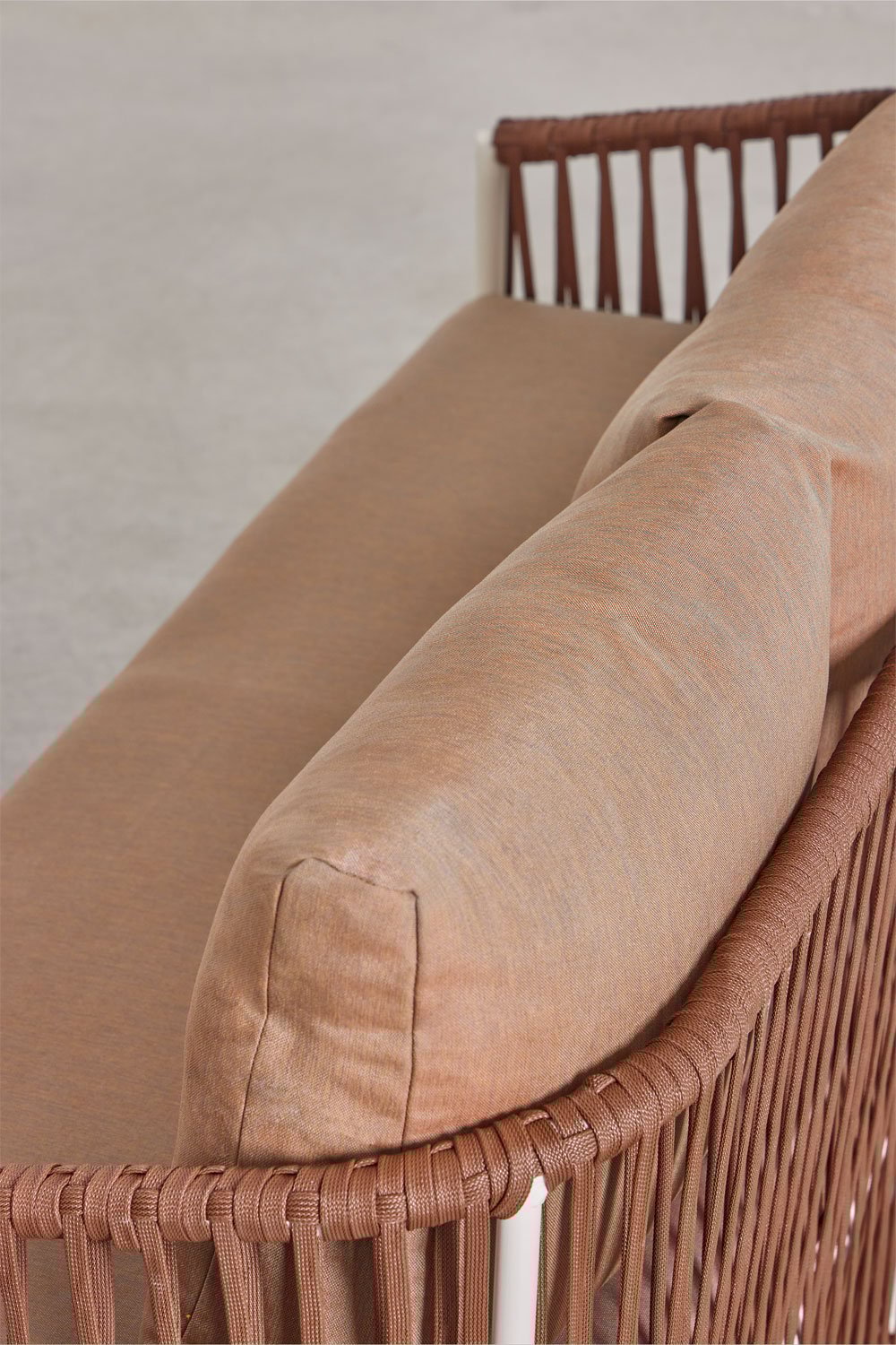 Gartenset mit 2-Sitzer-Sofa, 2 Sesseln und Couchtischen aus Aluminium und geflochtenem Sophie-Seil., Galeriebild 7