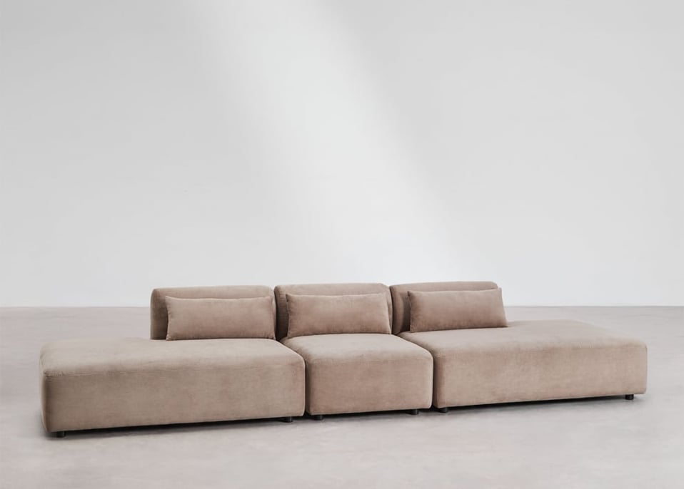 3-teiliges modulares Doppel-Chaisesofa Fogler