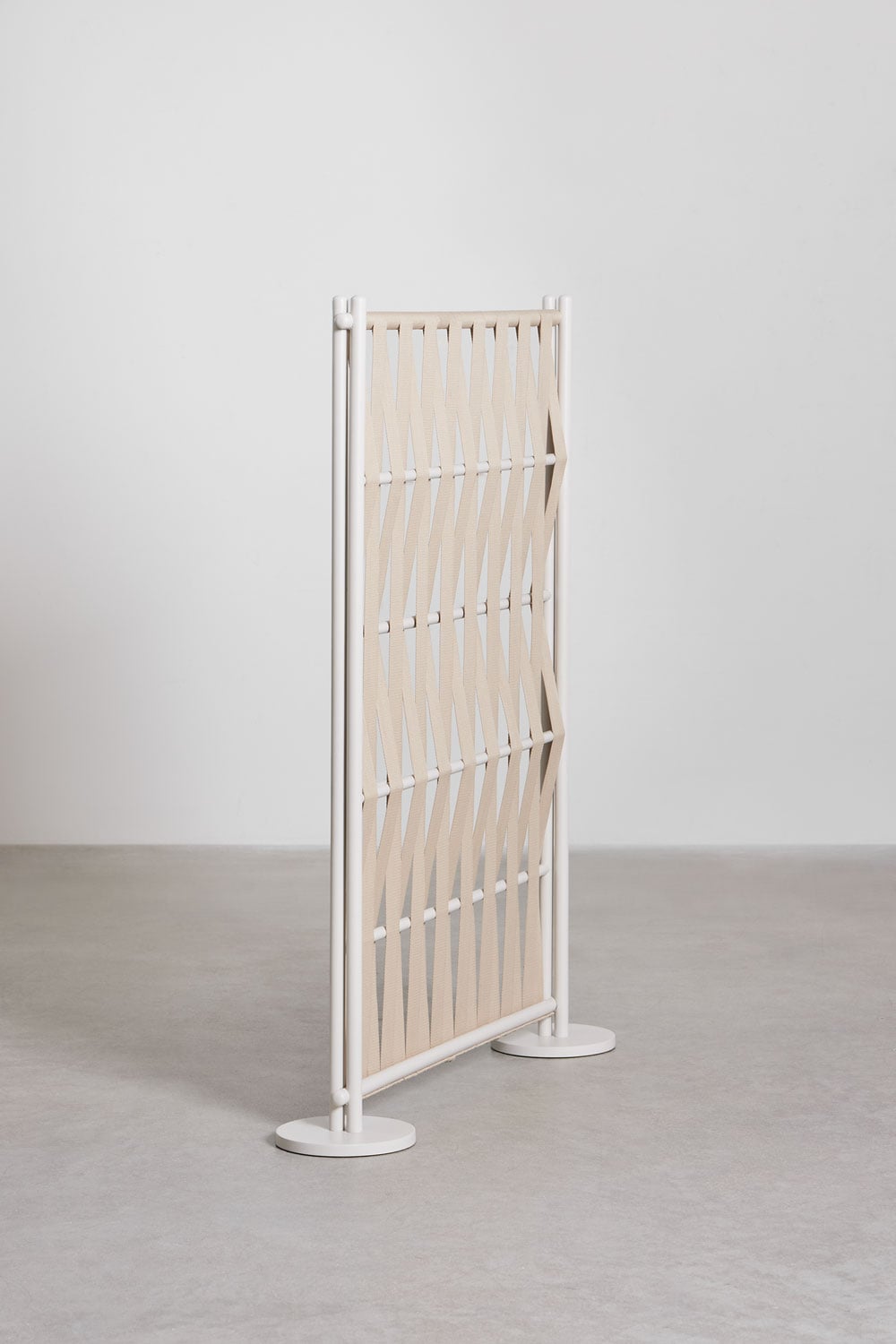 2er-Set Garten-Paravents 105x150 cm aus Aluminium und Seilgeflecht Mandelbeige Tunas, Galeriebild 4