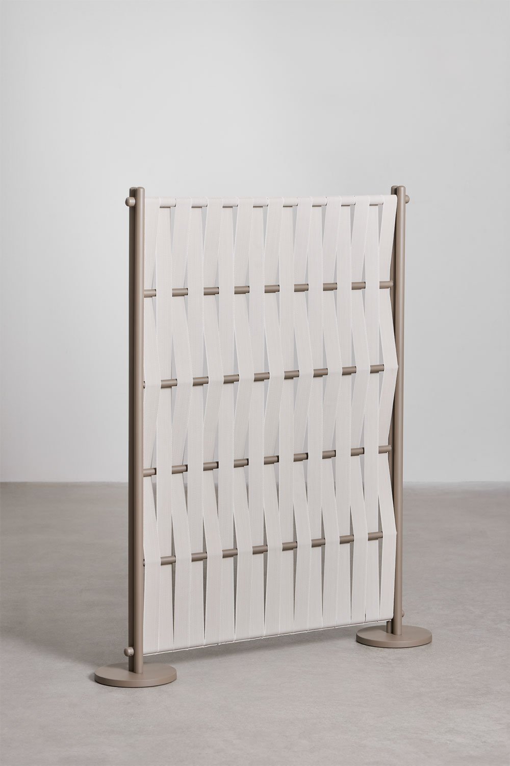 2er-Set Garten-Paravents 105x150 cm aus Aluminium und Seilgeflecht Beige-Creme Tunas, Galeriebild 3