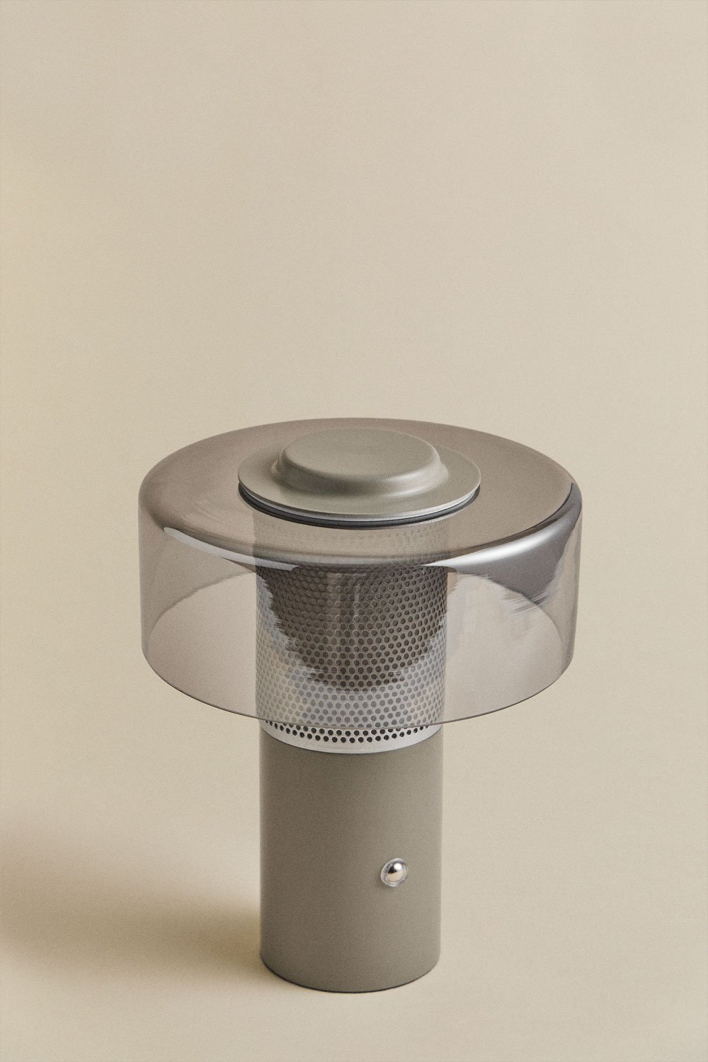 Kabellose LED-Tischlampe für den Außenbereich aus Glas und Stahl Elfriede, Galeriebild 1