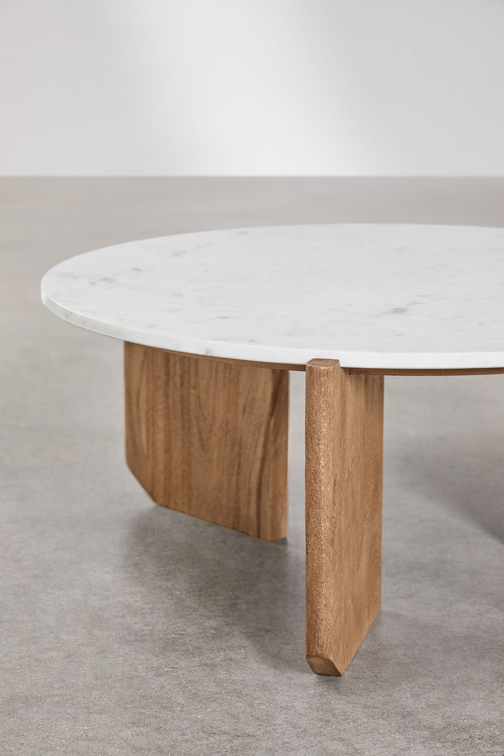 Set aus 2 runden Couchtischen aus Naturstein und Mangoholz Lavinia, Galeriebild 5