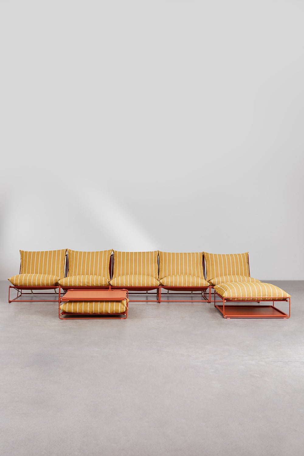 5-teiliges Garten-Set mit modularer Sofa, Beistelltisch und wandelbarem Pouf Amaro, Galeriebild 4