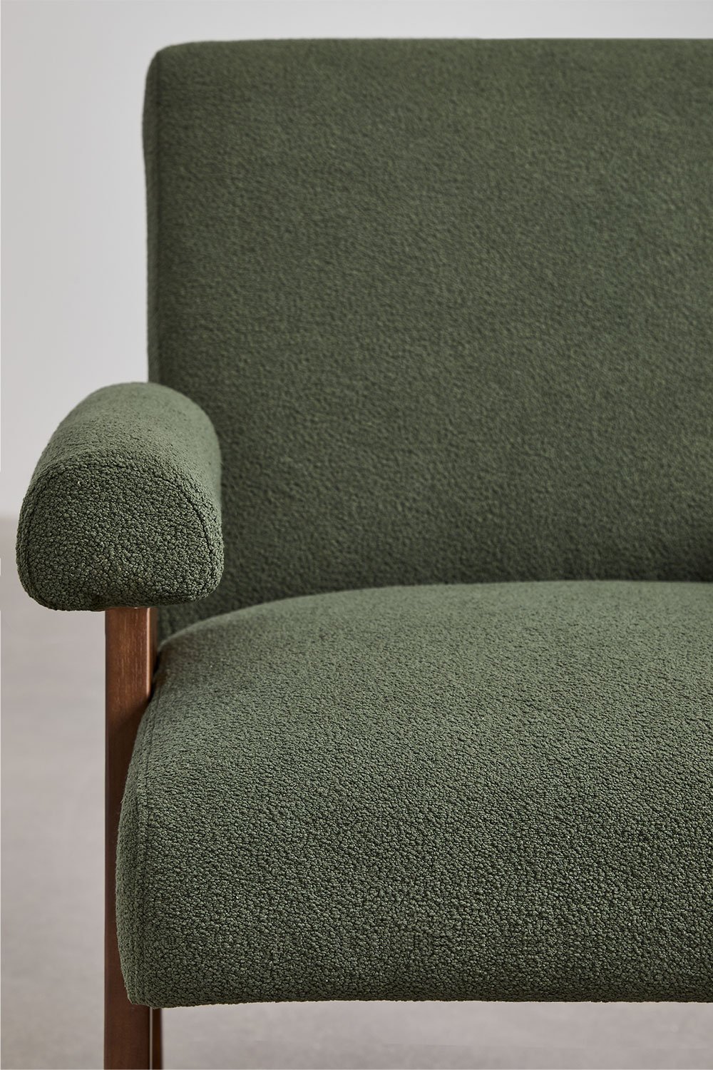 Lucca-Sessel aus Holz und Bouclé-Stoff, Galeriebild 5