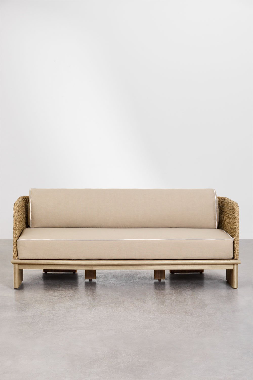 Famara 3-Sitzer-Sofa aus Rattan und Akazienholz, Galeriebild 4