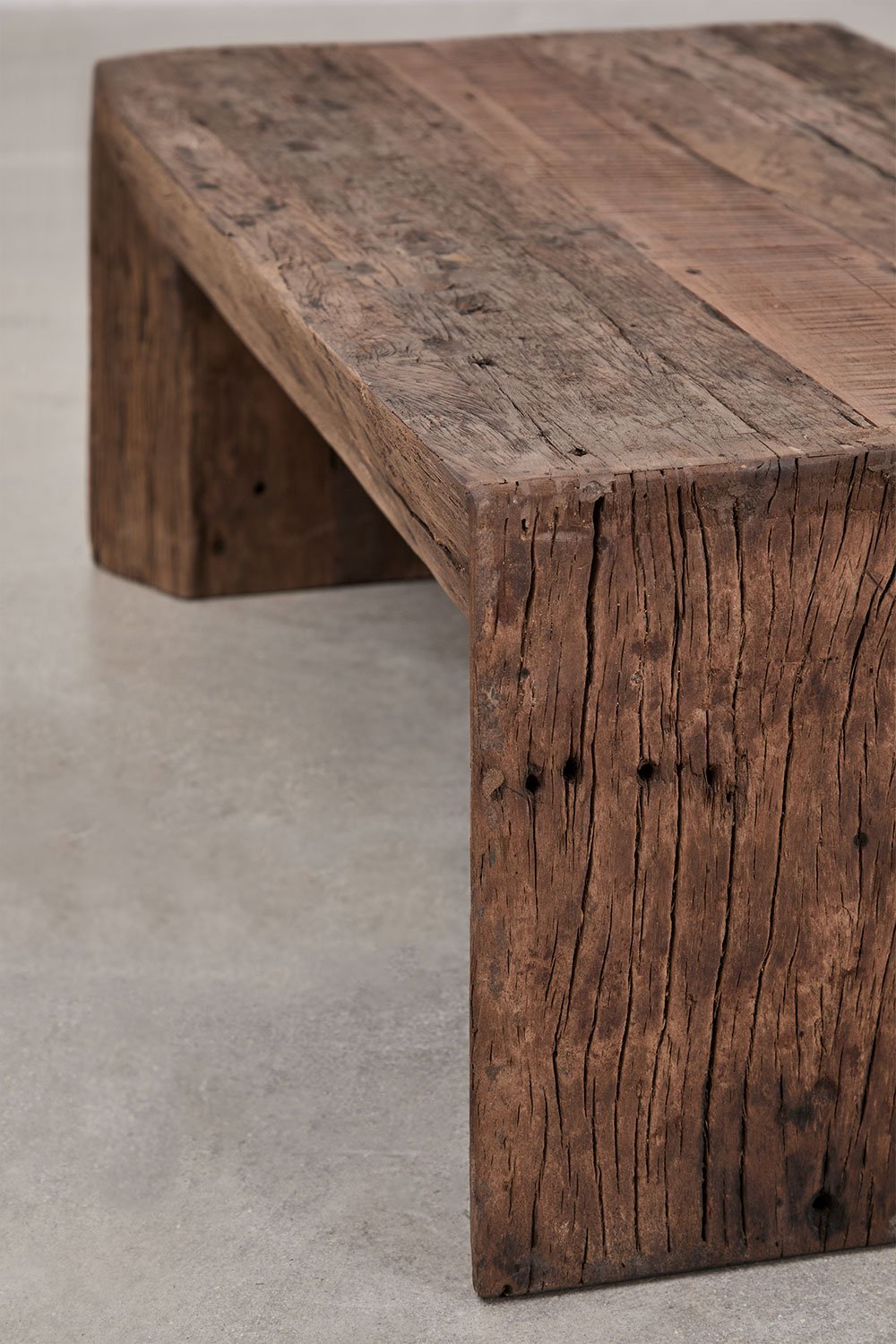 Rechteckiger Couchtisch 120x60 cm aus recyceltem Juvira-Holz, Galeriebild 6