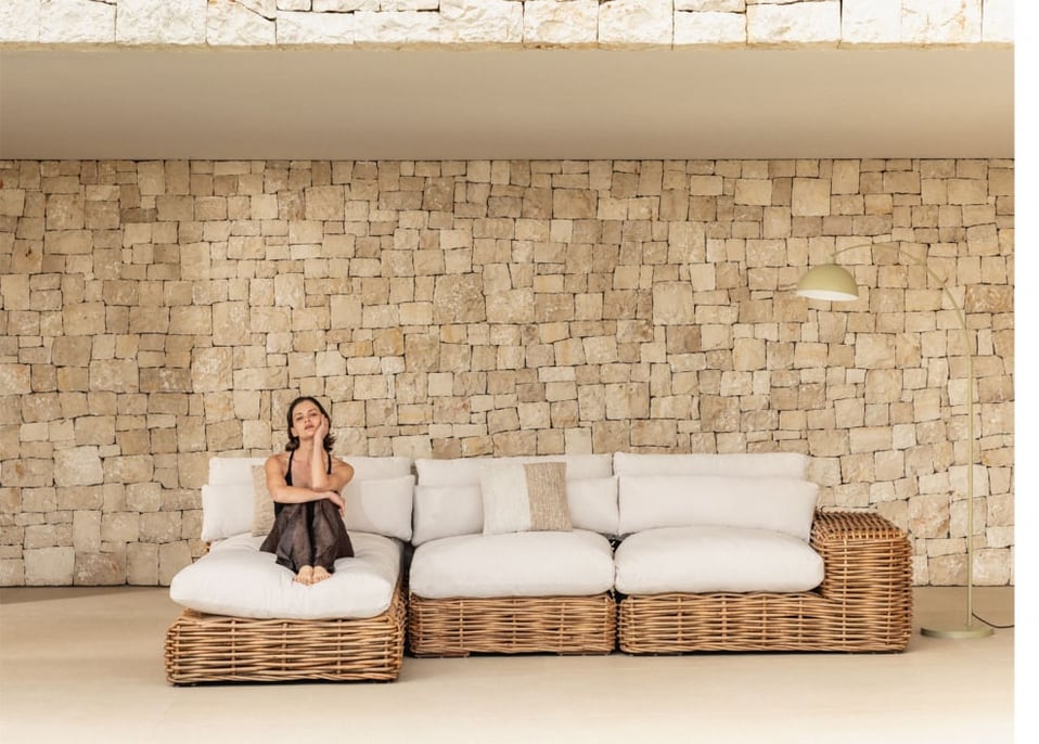 Milu 3-teiliges modulares Chaiselongue-Sofa für den Garten links