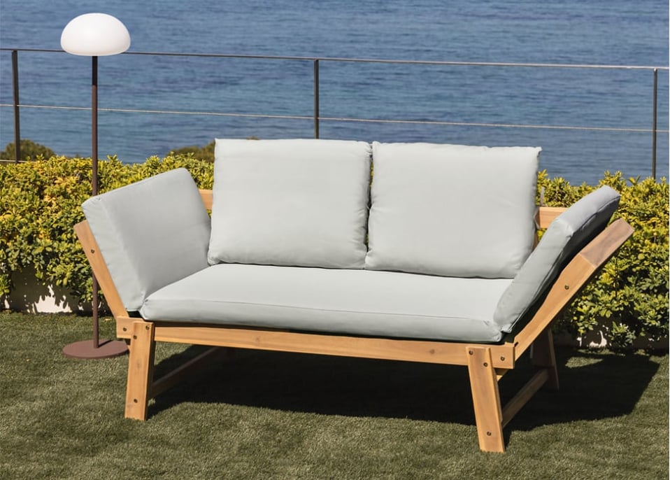 3-Sitzer-Gartensofa verstellbar aus Akazienholz Guille