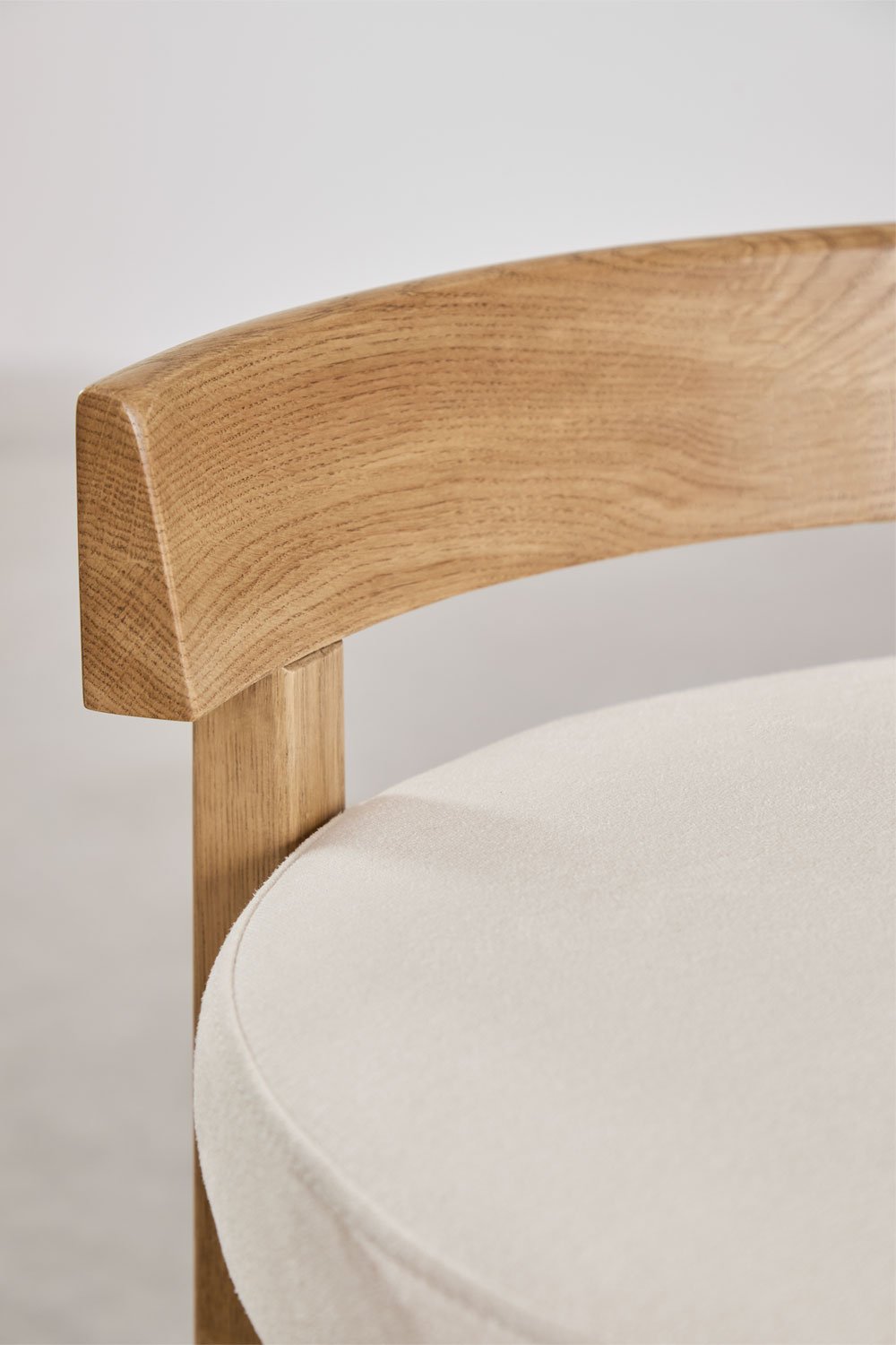 Hoher Hocker aus Eichenholz und Manila-Bezug, Galeriebild 4