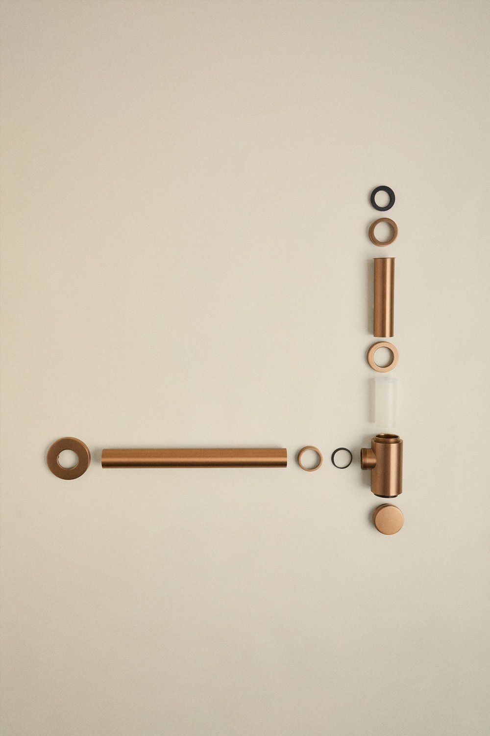Waschbecken-Siphon aus Edelstahl in Roségold gebürstet Bibur, Galeriebild 6