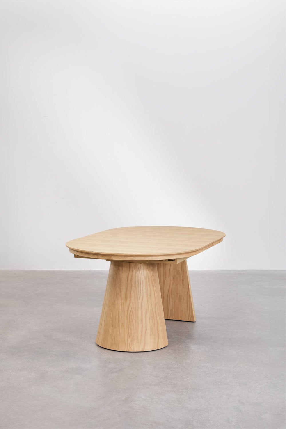 Ovaler Esstisch 180-240x105 cm ausziehbar aus MDF und Montana-Eichenfurnier, Galeriebild 6