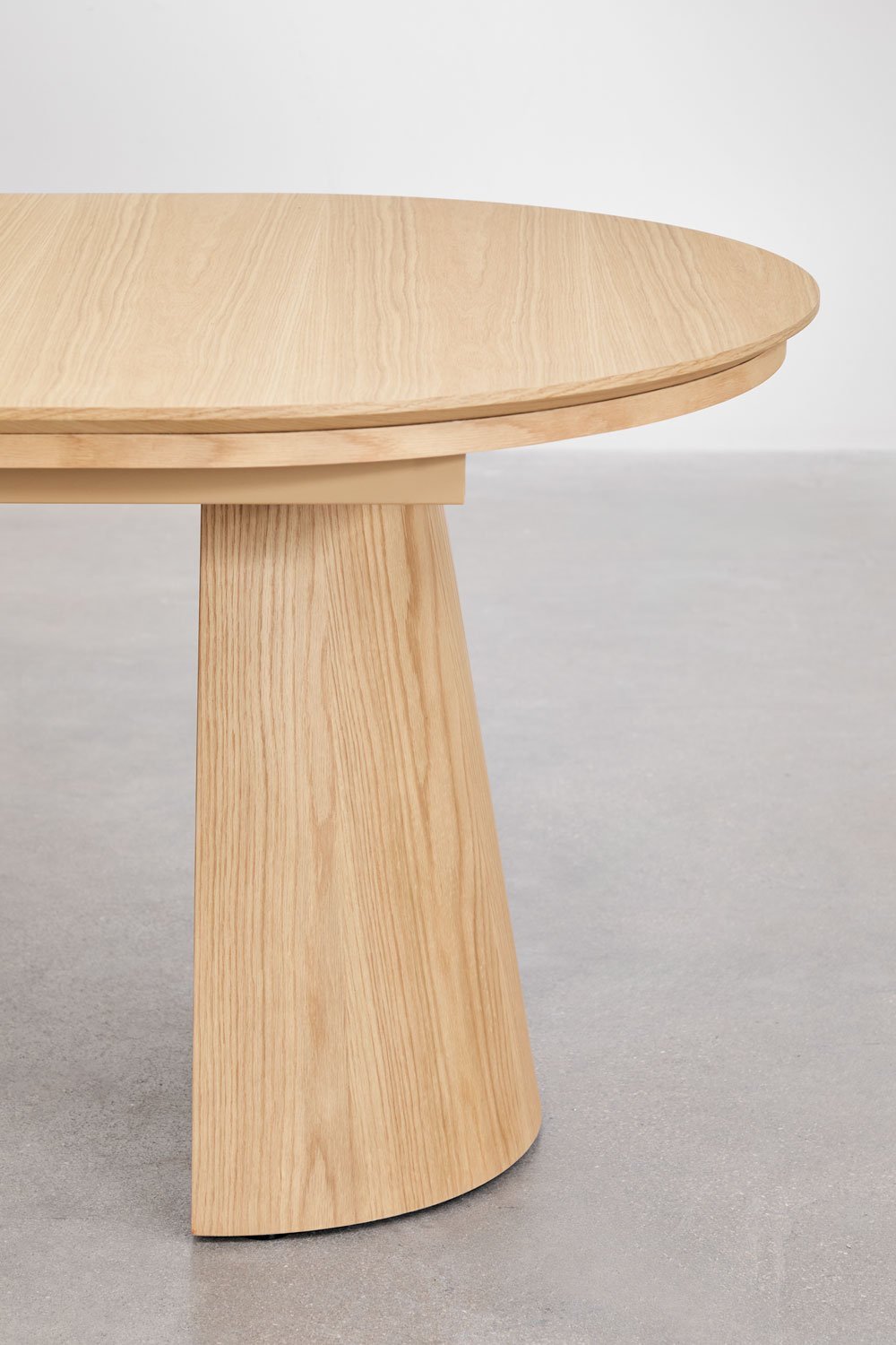 Ovaler Esstisch 180-240x105 cm ausziehbar aus MDF und Montana-Eichenfurnier, Galeriebild 8