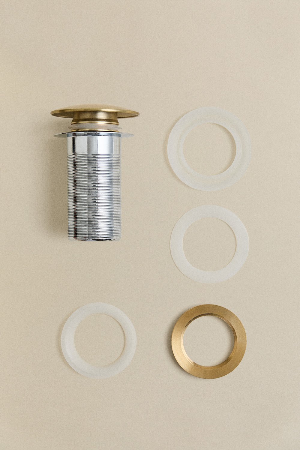 Orveta Messing-Einbauwaschtischarmatur und Click-Clack-Waschtischablaufventil aus Edelstahl und Messing, Galeriebild 7