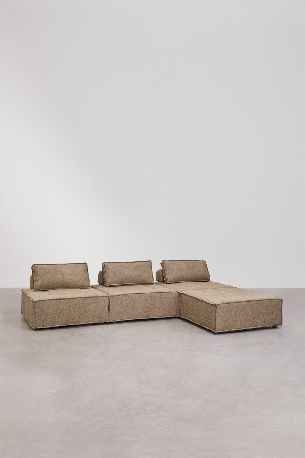 3-teiliges modulares Sofa und Ottomane im Stoff Vermont, Galeriebild 3