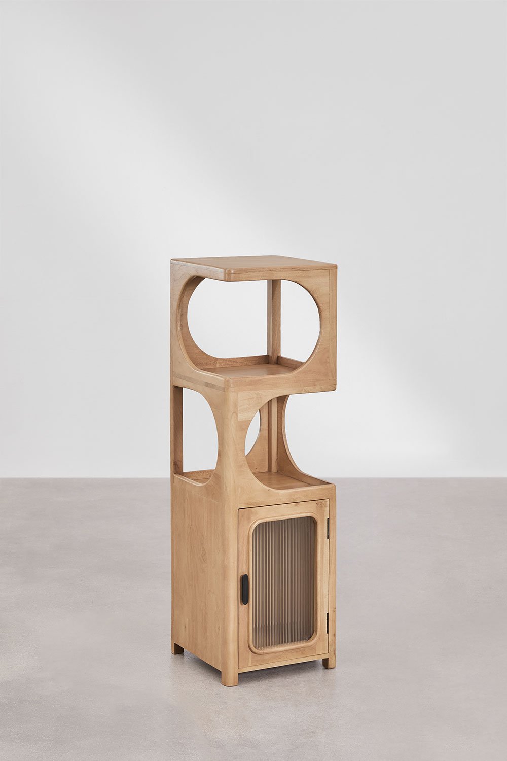 Massilia Badezimmerregal aus Akazienholz und Glas , Galeriebild 3