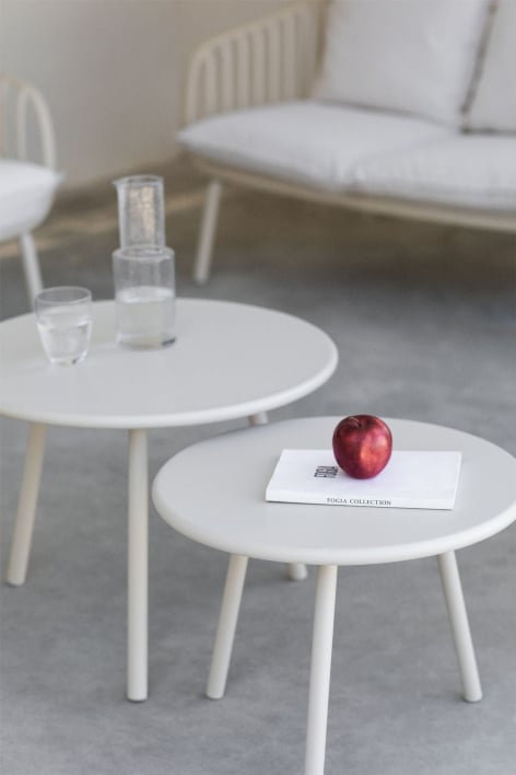 2er-Set Aradina Garten-Beistelltische aus Eisen