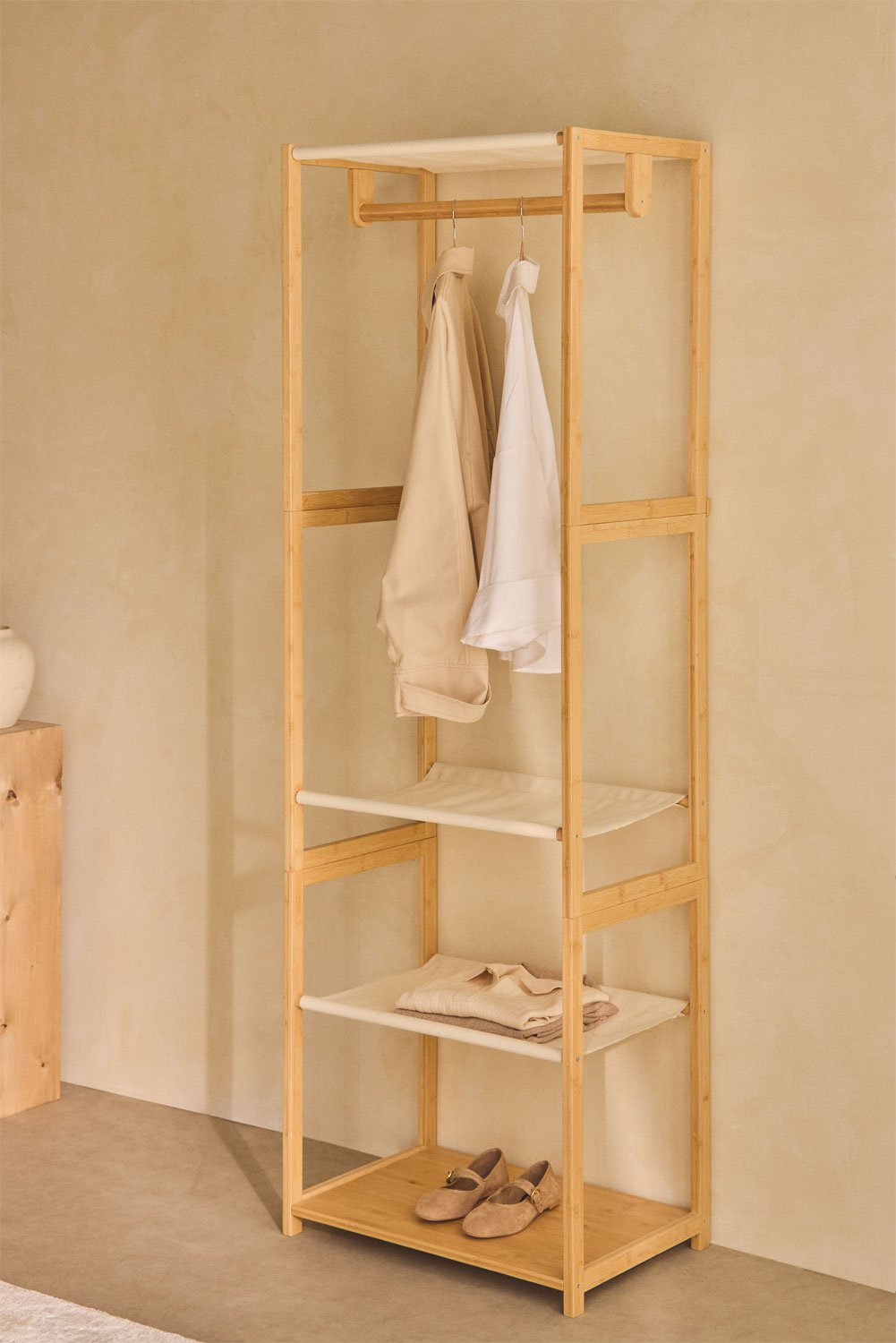 Offener Kleiderschrank Deneb mit Bambusregalen, Galeriebild 1