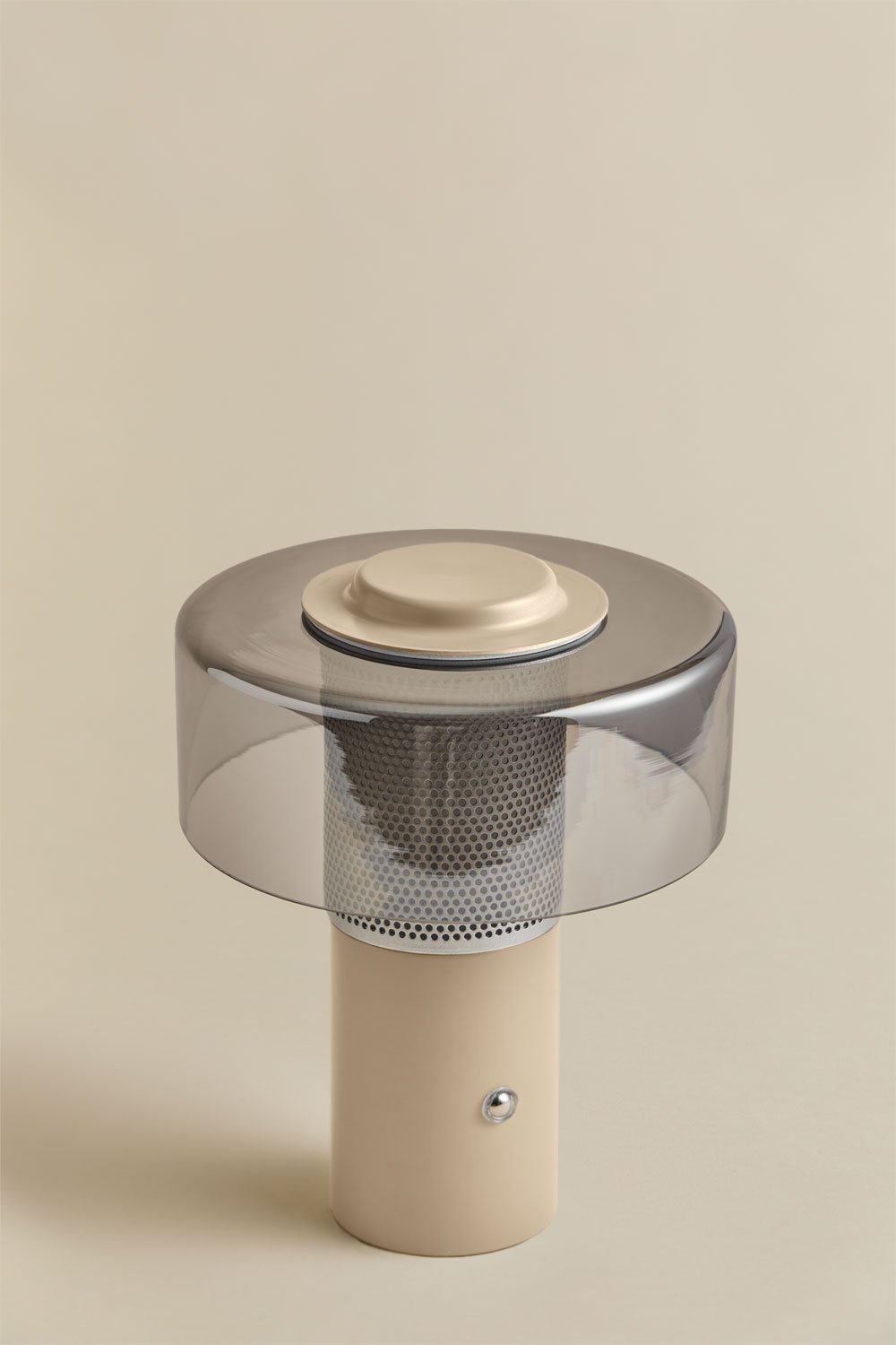 Kabellose LED-Tischleuchte Elfriede aus Glas und Stahl , Galeriebild 1