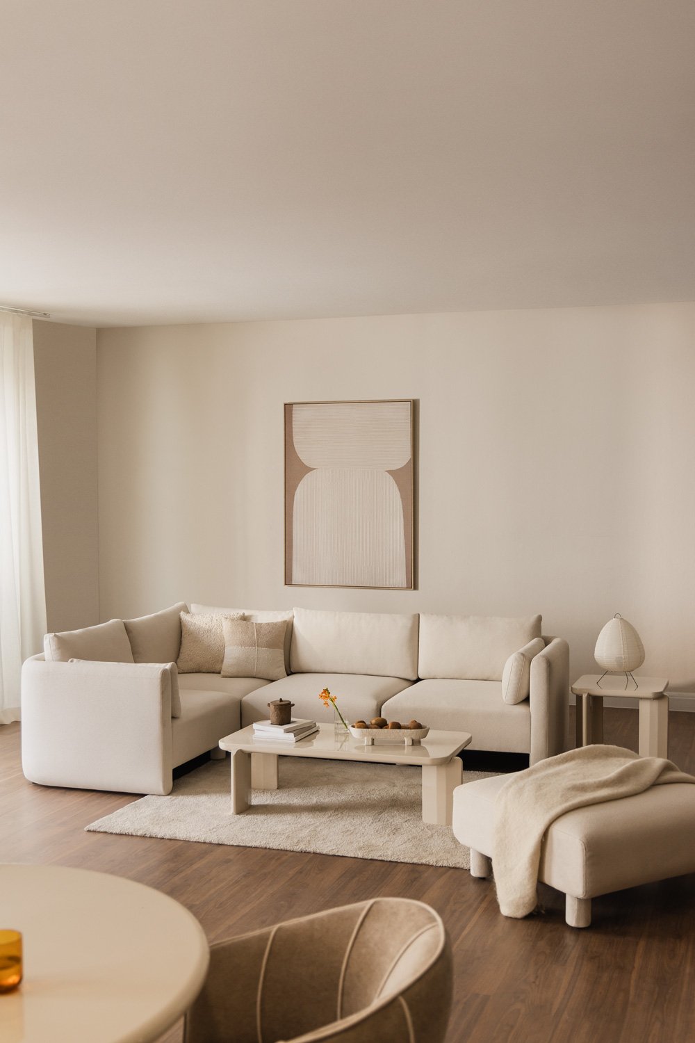 4-teiliges modulares Ecksofa für die linke Seite aus Artemisa-Bouclé-Stoff, Galeriebild 1