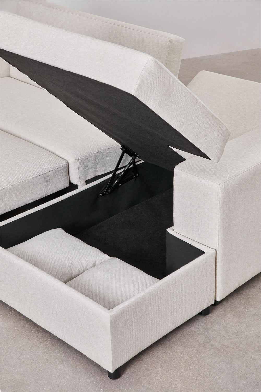 3-Sitzer Schlafsofa mit rechter Chaiselongue aus Stoff Umay, Galeriebild 10