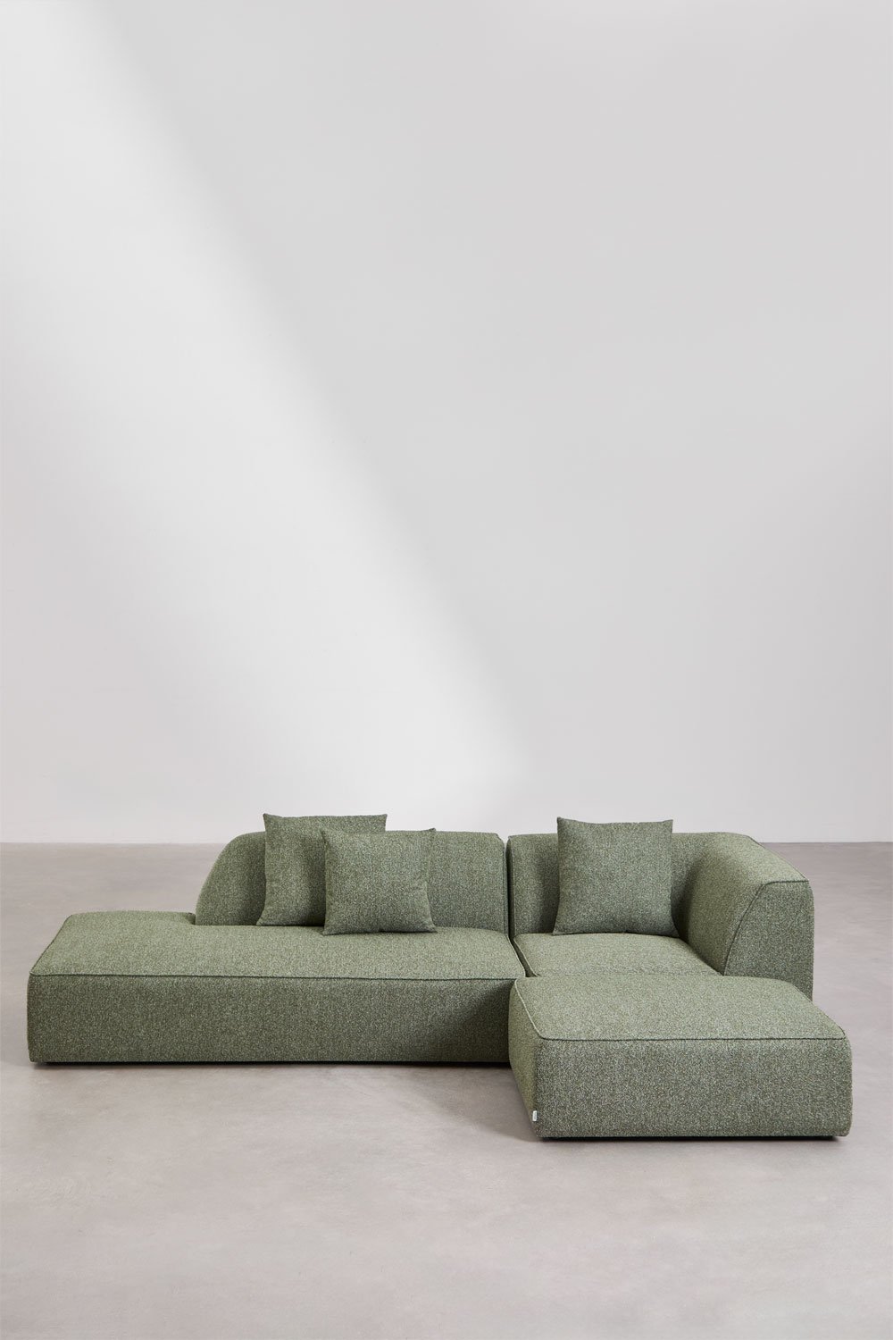 Cardea 2-teiliges modulares Ecksofa mit Chaiselongue links und gepolstertem Hocker, Galeriebild 5