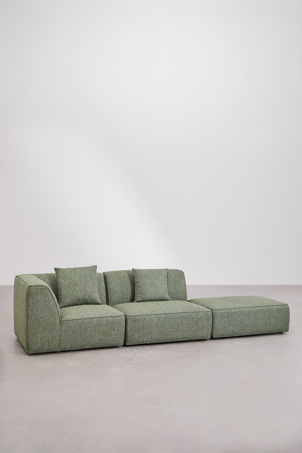 Cardea 2-teiliges modulares Ecksofa mit gepolstertem Hocker, Galeriebild 3