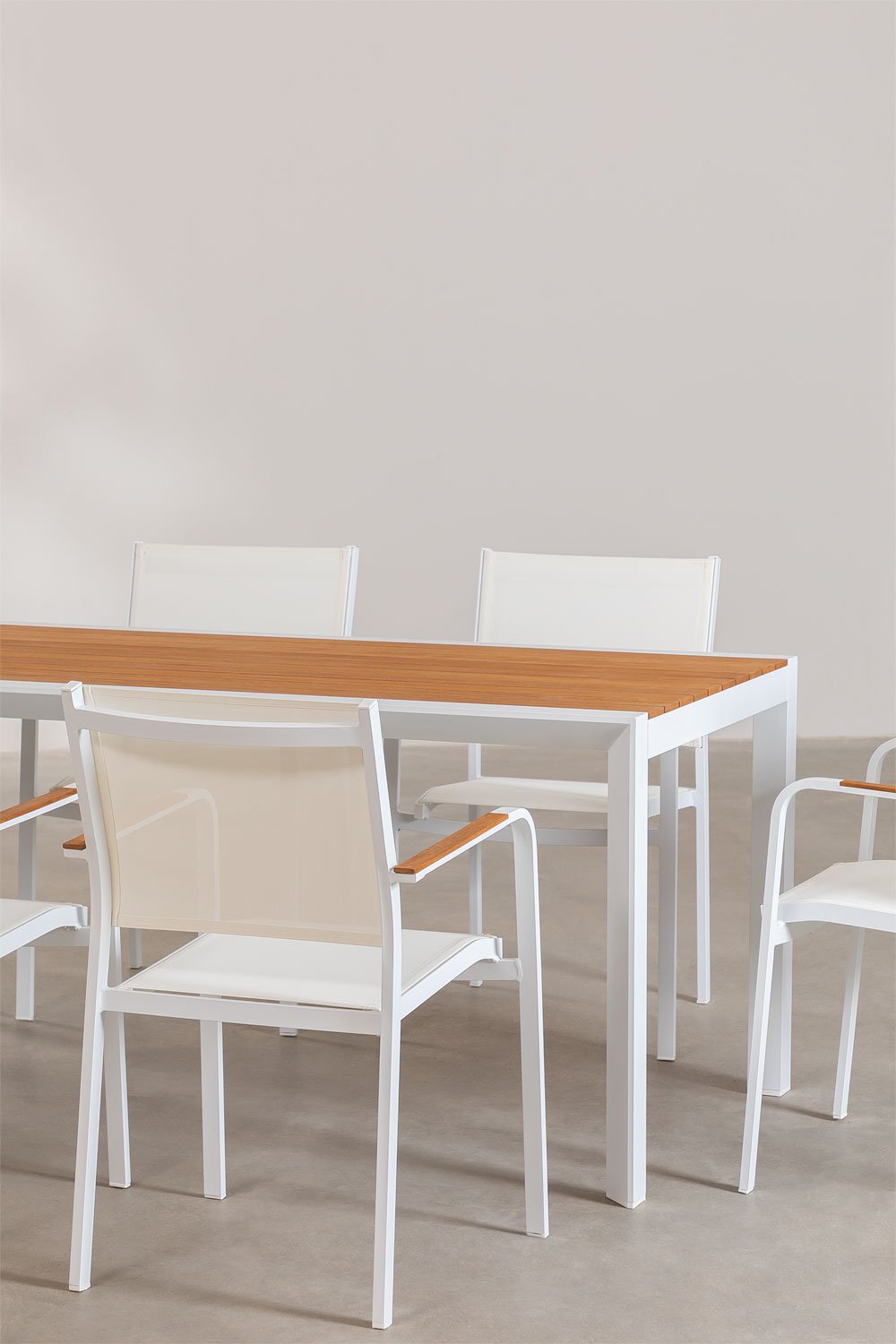 Klassisches rechteckiges Tischset (160 x 90 cm) und 6 Archer-Gartenstühle , Galeriebild 3