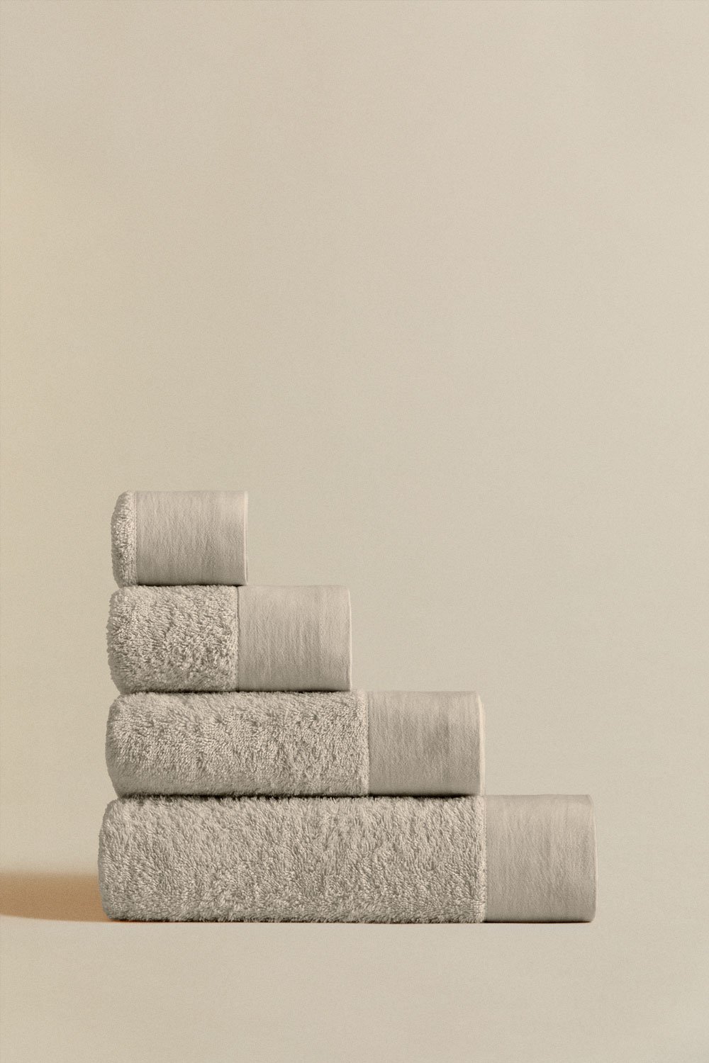 Set mit 4 Handtüchern aus Baumwolle und Leinen von Markel, Galeriebild 1