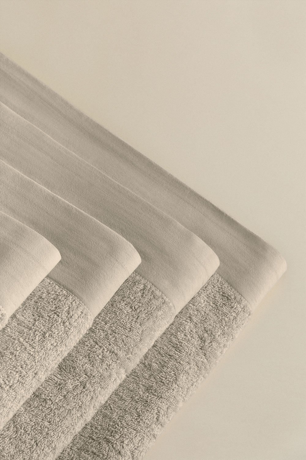 Set mit 4 Handtüchern aus Baumwolle und Leinen von Markel, Galeriebild 2